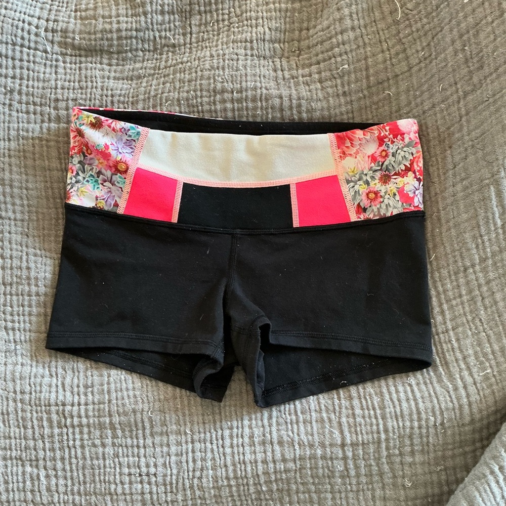 lululemon athletica Black and Pink Athletic Shorts